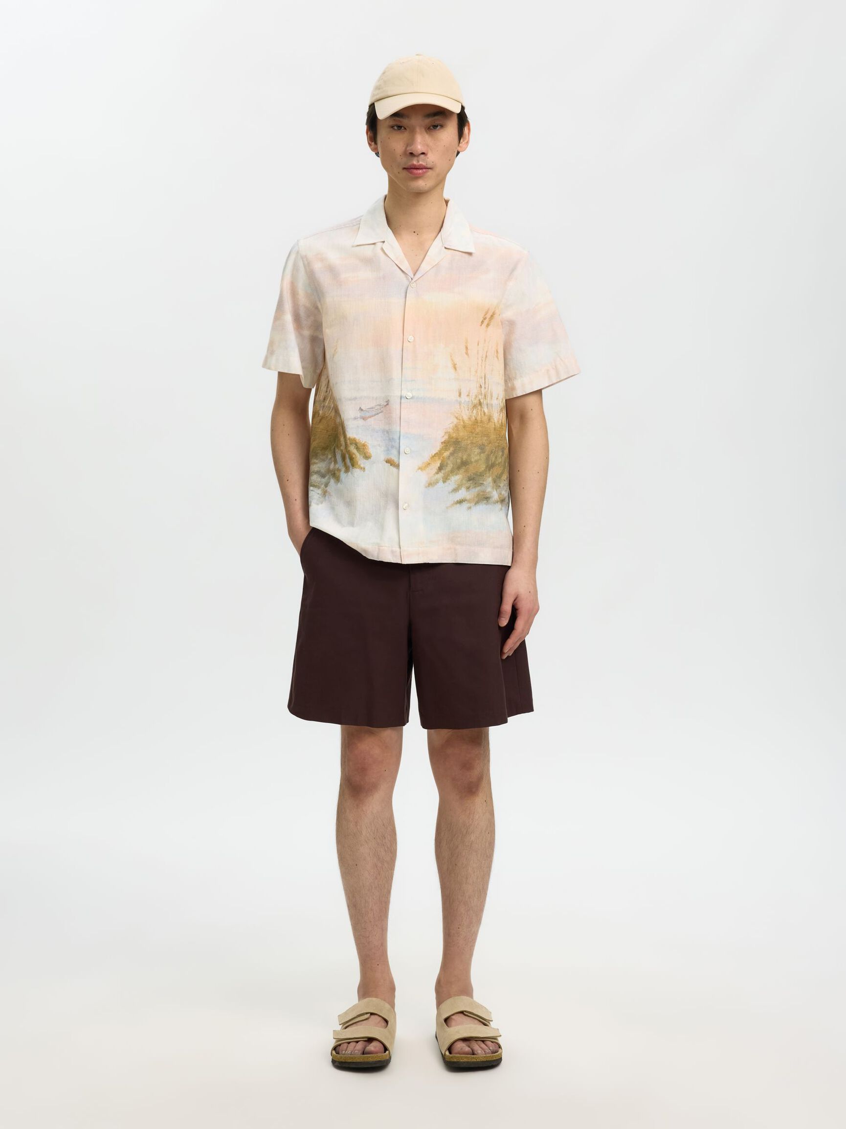 REGULAR FIT SHORT SLEEVED SHIRT, Dusty Blue, highres