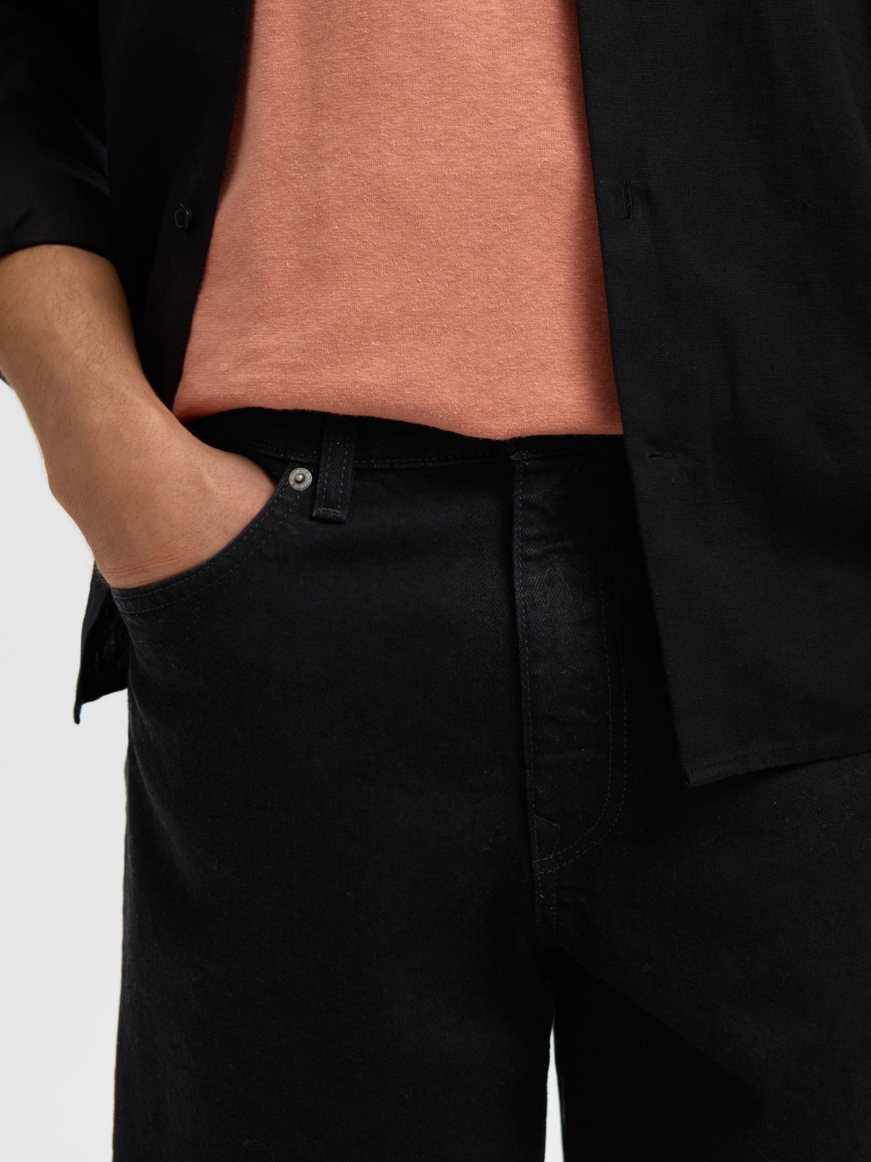 COUPE CLASSIQUE SHORTS EN JEAN, Black Denim, highres