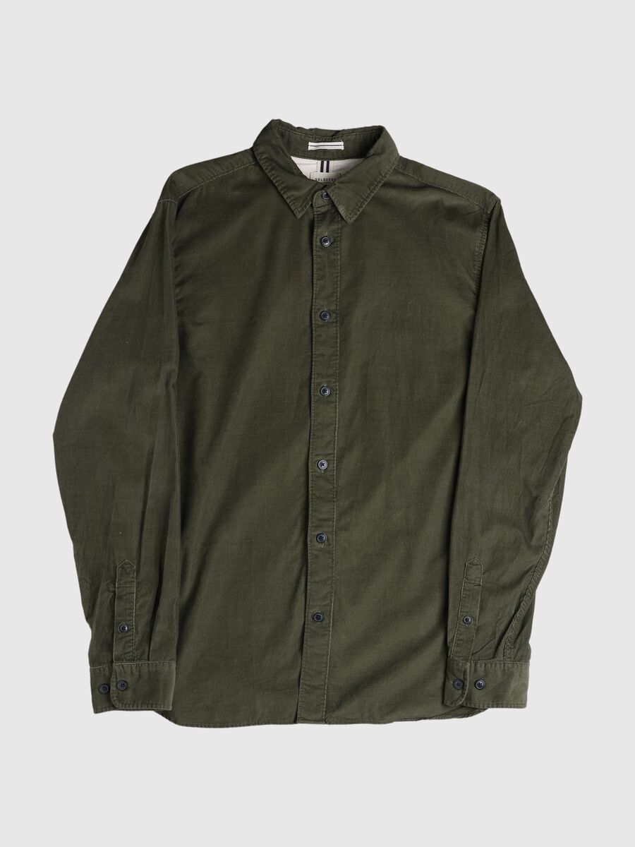 Selected REGULAR FIT CORDUROY OVERHEMD, Deep Forest, highres - 80000107_DeepForest_001.jpg