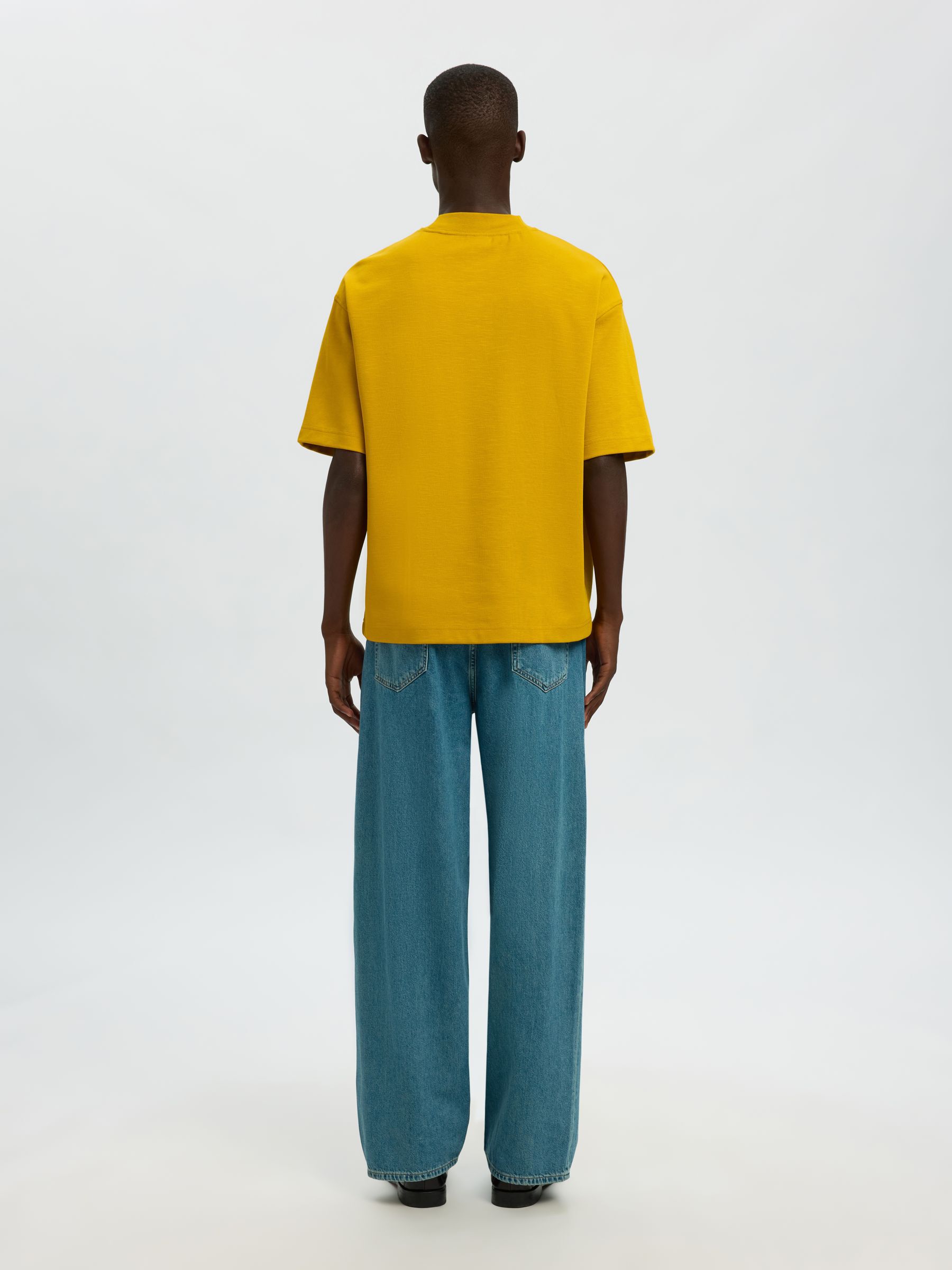 HALVPOLO T-SHIRT, Gold Flake, highres