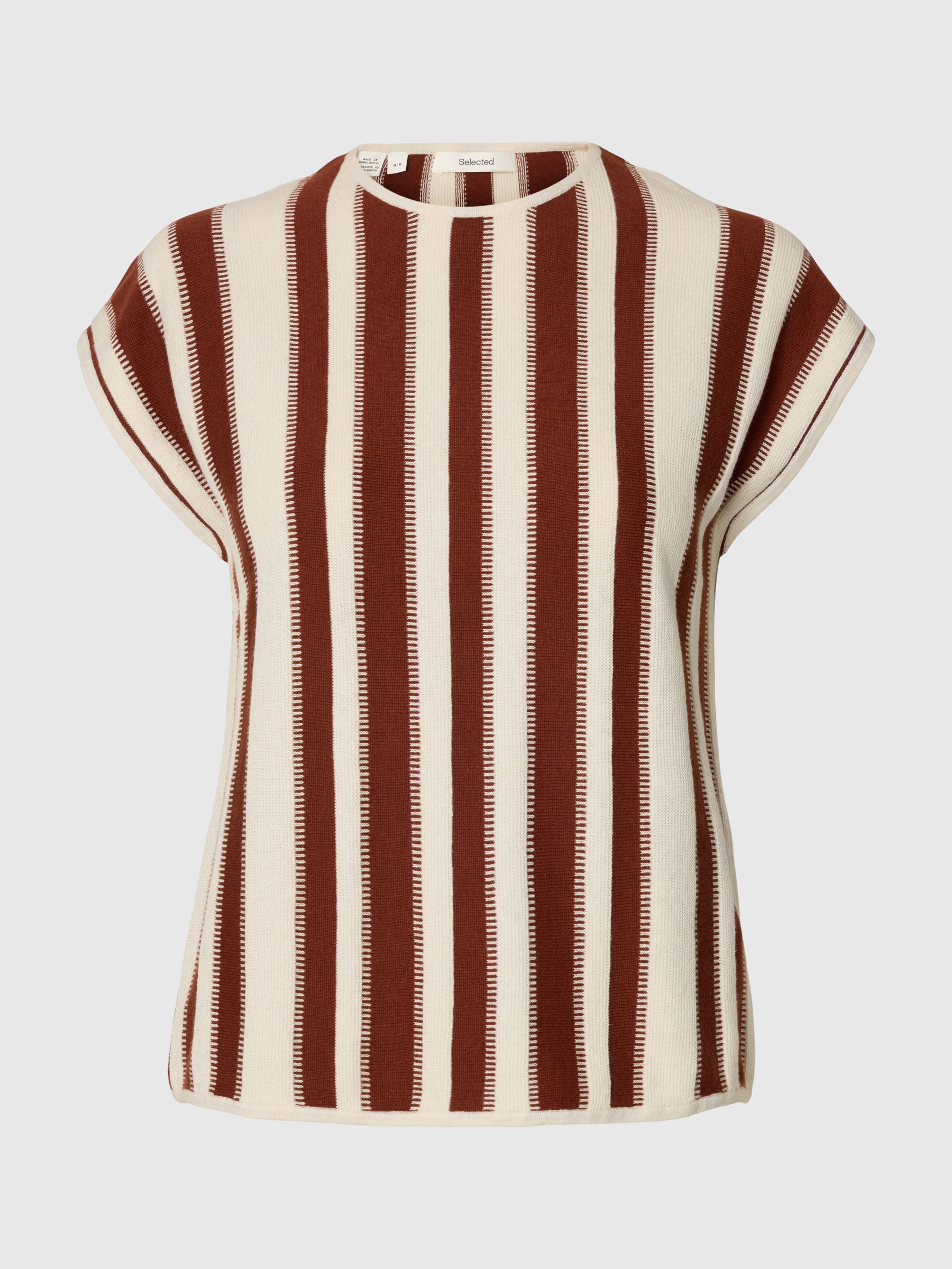 SLEEVELESS KNITTED TOP, Birch, highres