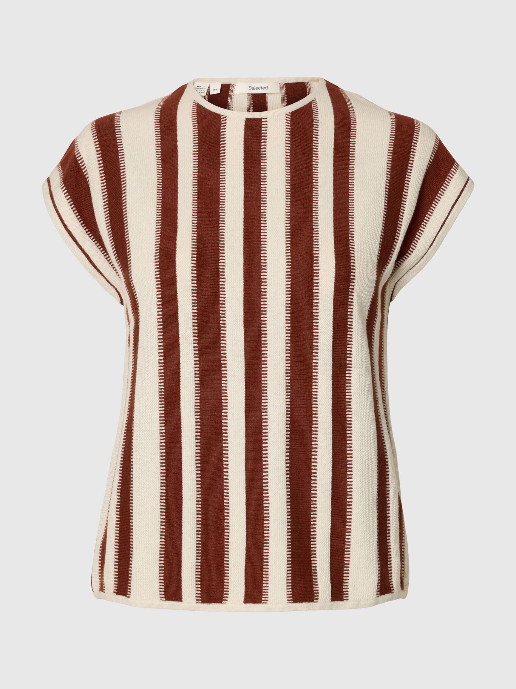 SLEEVELESS KNITTED TOP, Birch, highres