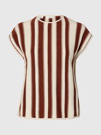 SLEEVELESS KNITTED TOP, Birch, highres