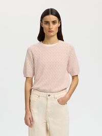 VISCOSE BLEND KNITTED TOP, Pale Dogwood, highres