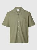Selected WAFFLED SHORT SLEEVED SHIRT, Vetiver, highres - 16094904_Vetiver_001.jpg