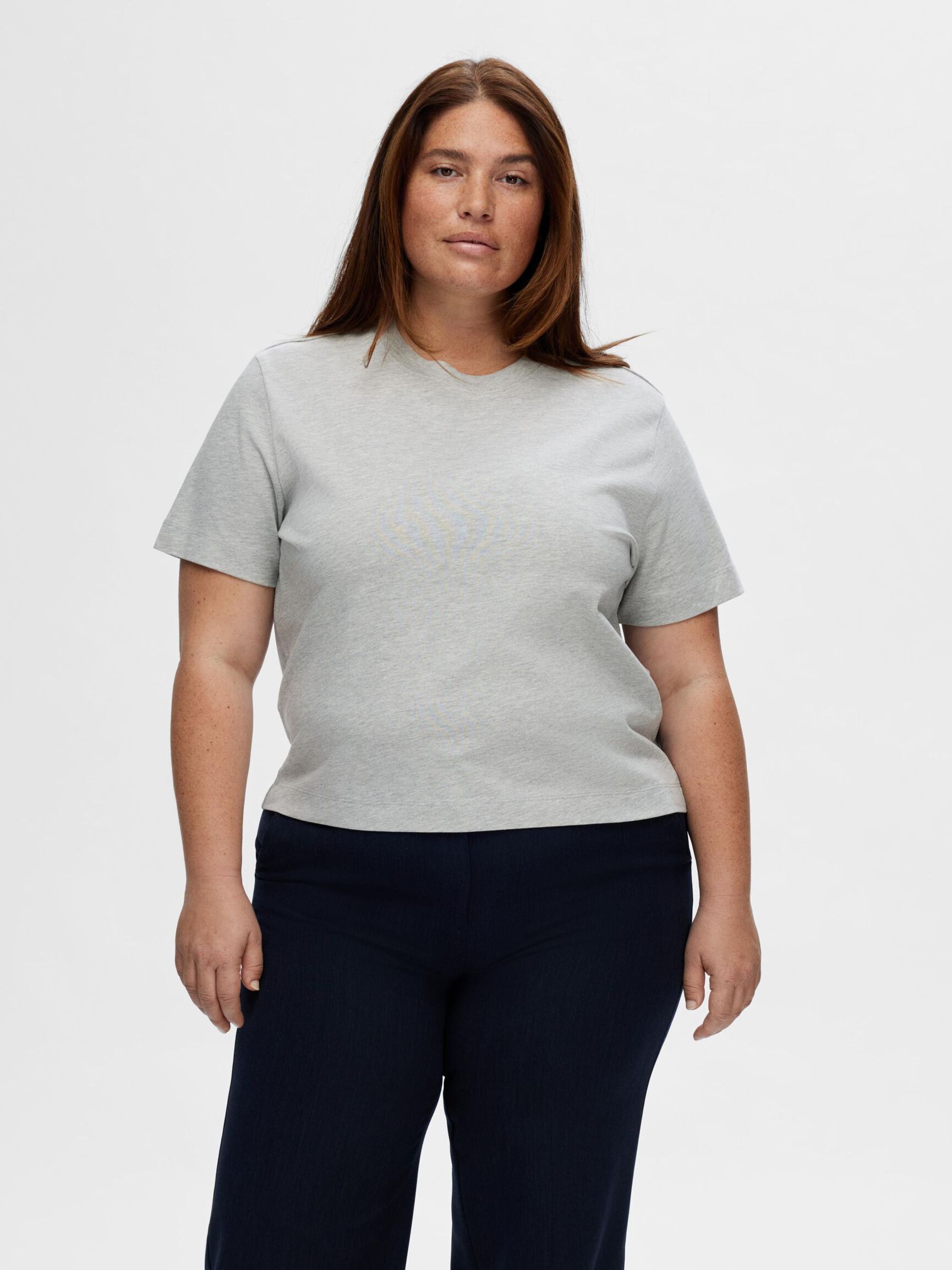 BOXY T-SHIRT, Light Grey Melange, highres