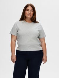 BOXY T-SHIRT, Light Grey Melange, highres
