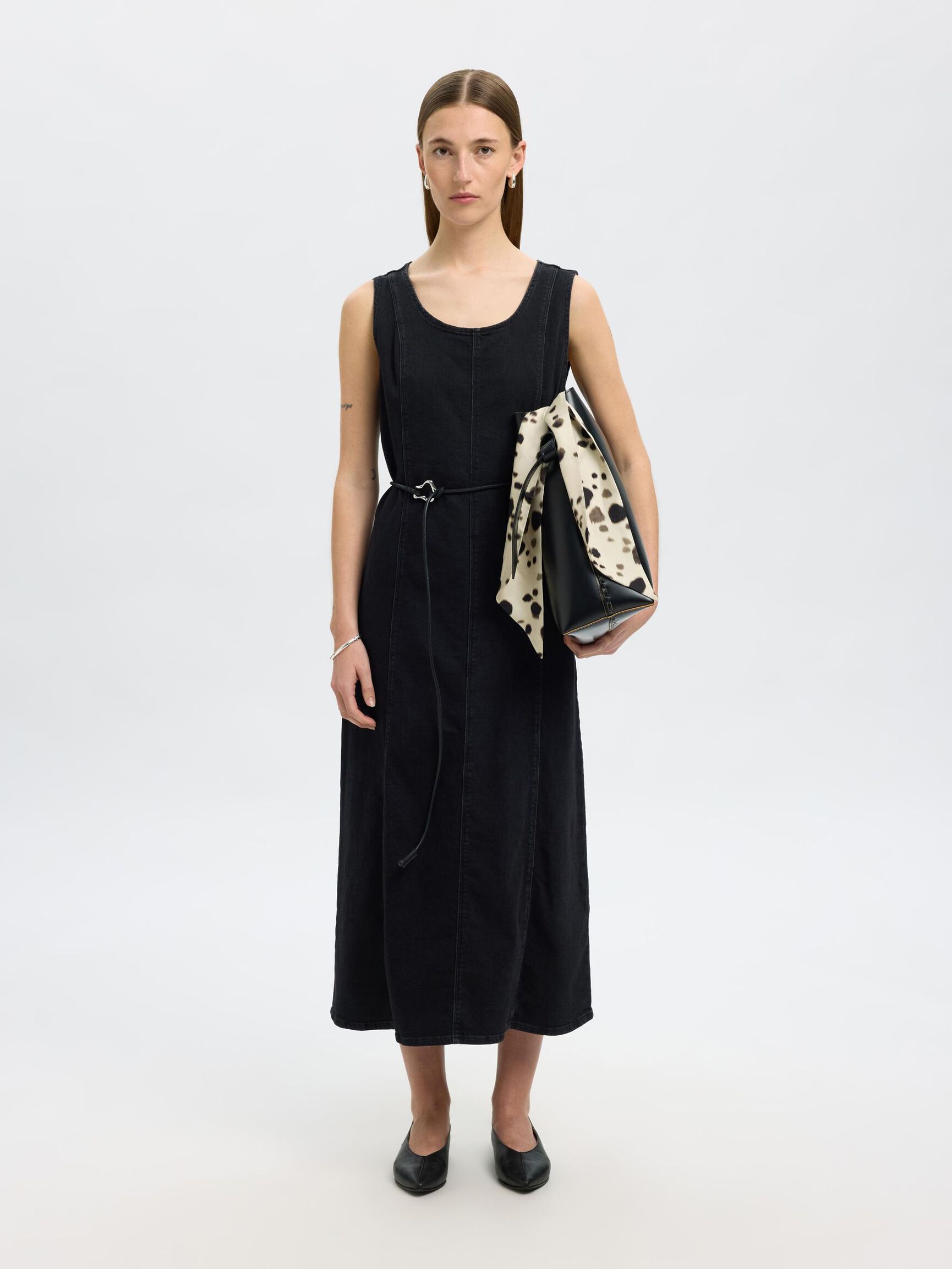 VESTITO DI JEANS, Black Denim, highres