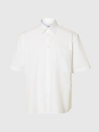 100% COTTON SHORT SLEEVED SHIRT, White, highres