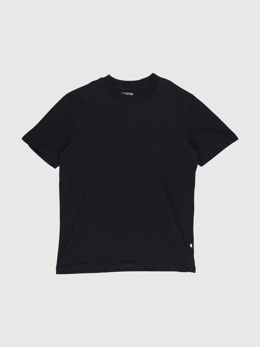 Selected SHORT-SLEEVED RELAXED FIT T-SHIRT, Black, highres - 80000222_Black_001.jpg