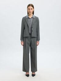 CROPPED  SINGLE-BREASTED BLAZER, Medium Grey Melange, highres