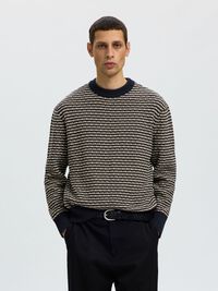 COTTON CREWNECK JUMPER, Sky Captain, highres