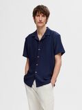 Selected GERIPPTES CUBAN COLLAR KURZARMHEMD, Black Iris, highres - 16090778_BlackIris_003.jpg