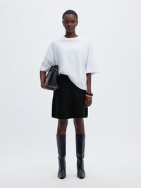 VISCOSE BLEND MINI SKIRT, Black, highres
