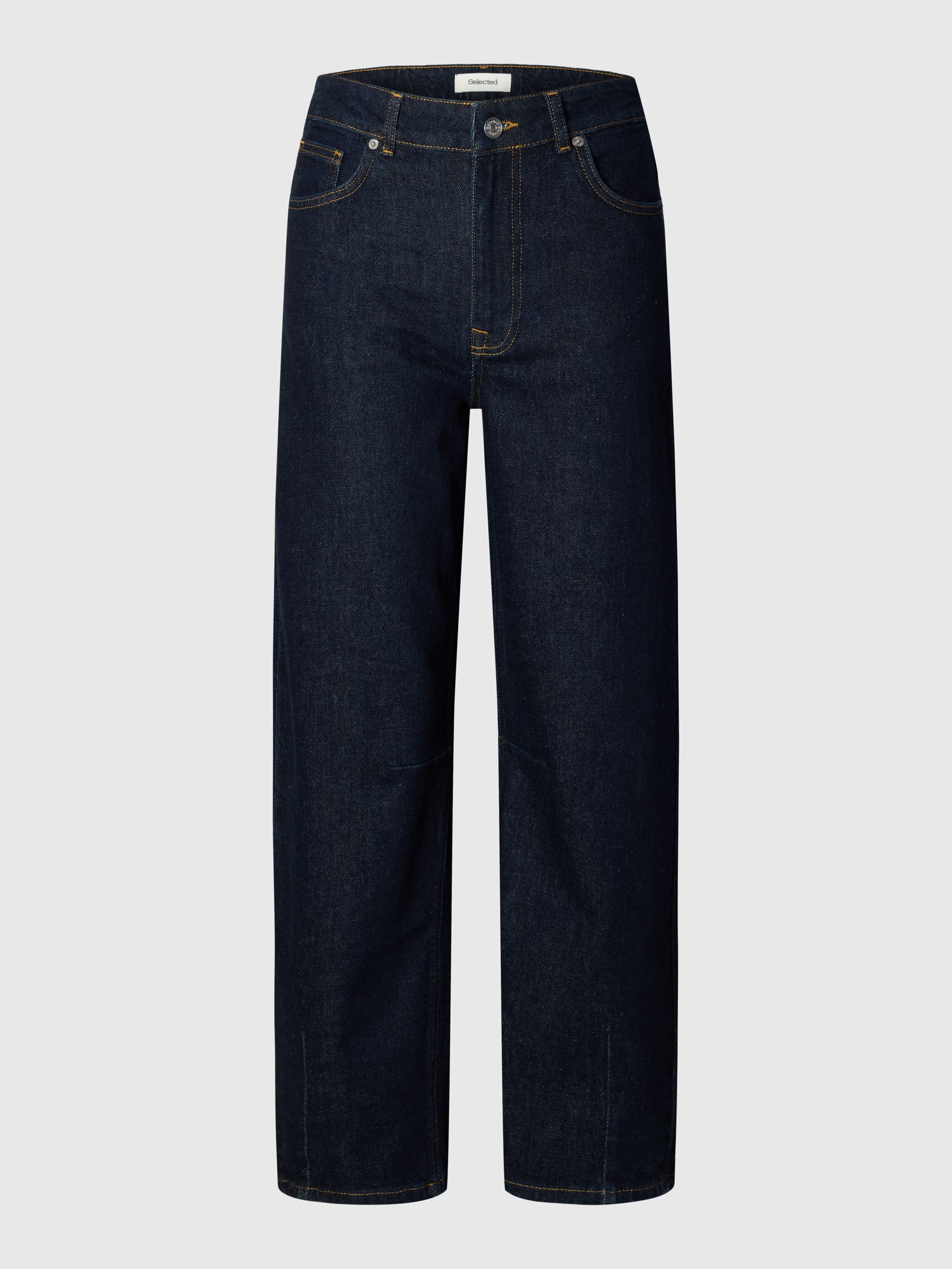 TAILLE MI-HAUTE JEANS BARREL, Dark Blue Denim, highres