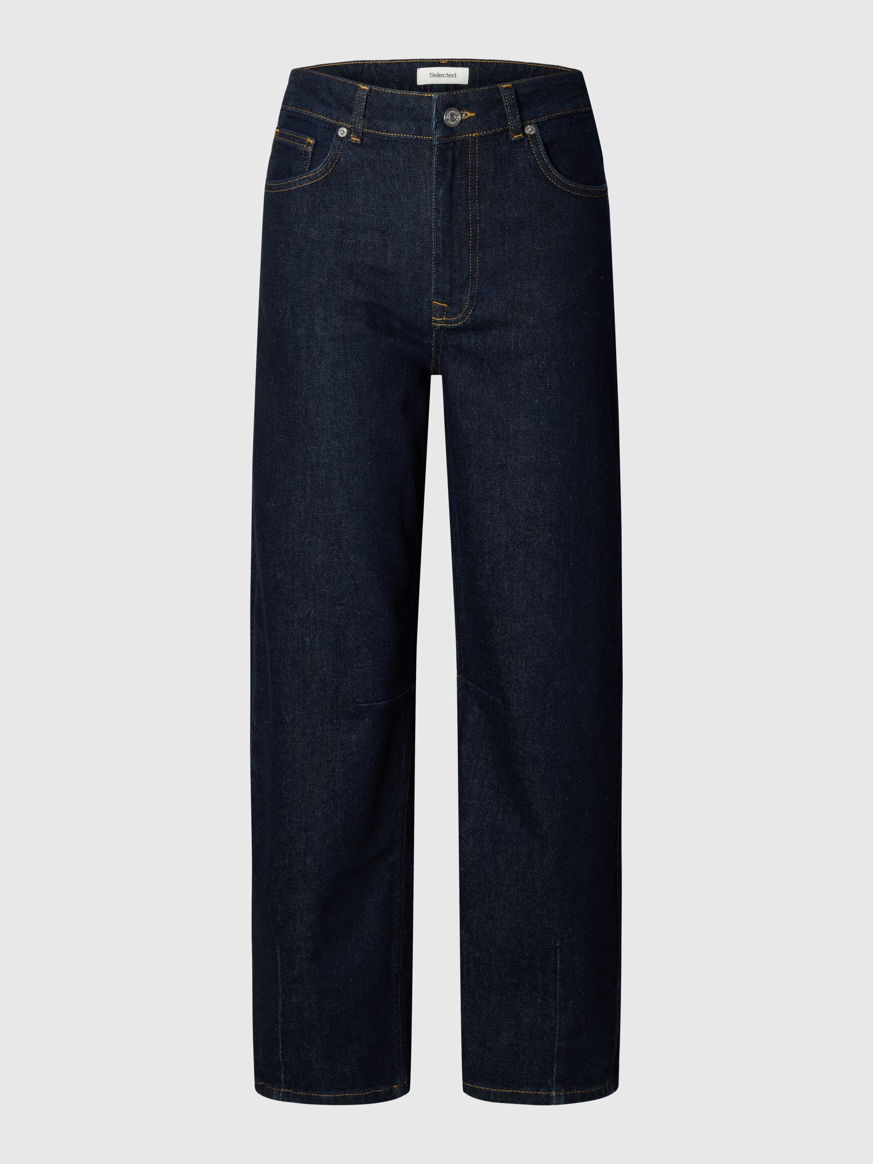 JEANSY O KROJU BARREL, Dark Blue Denim, highres