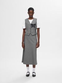 TAILORED WOOL BLEND WAISTCOAT, Grey Melange, highres