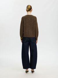 WOOL BLEND CARDIGAN, Dachshund, highres