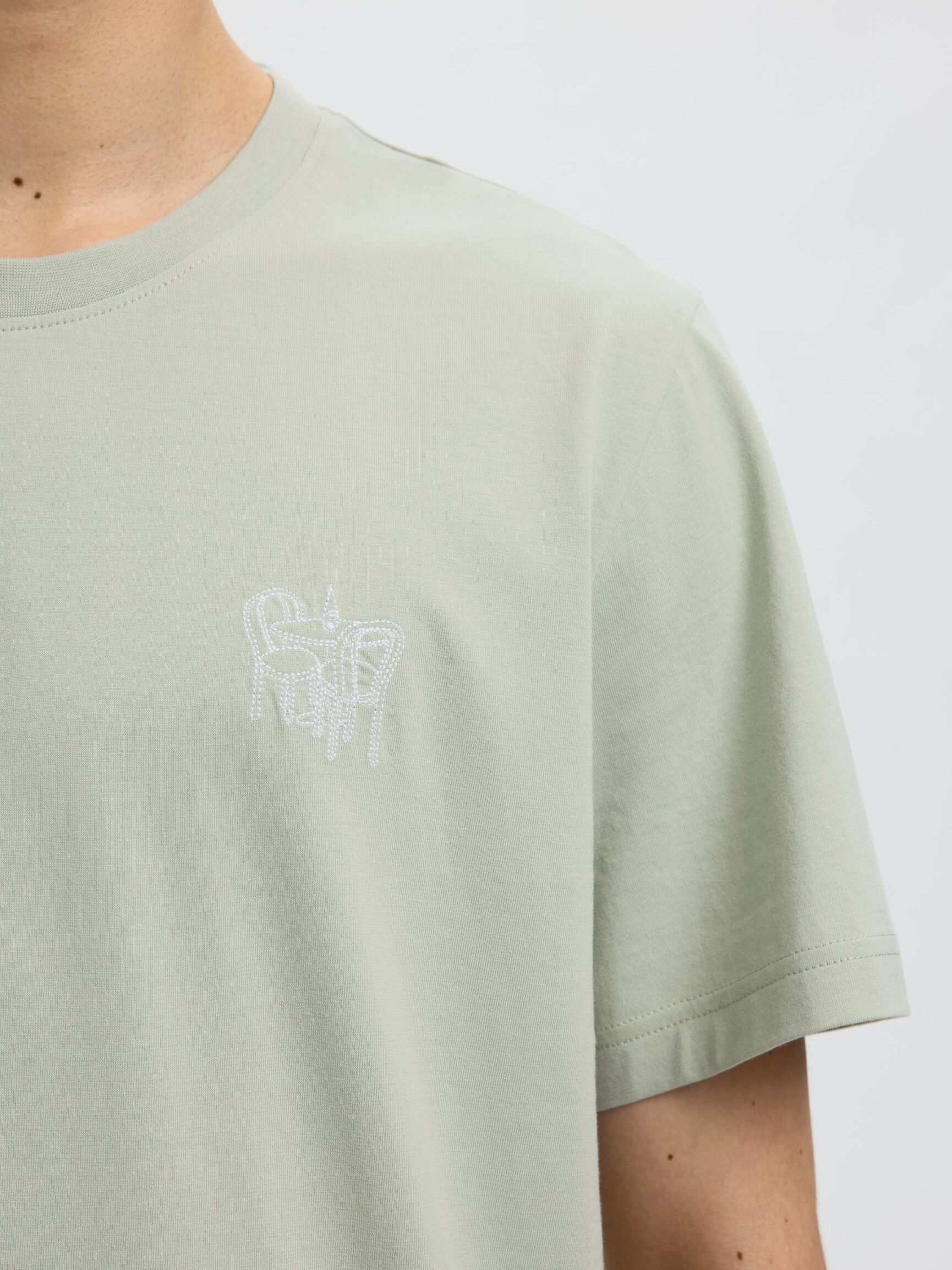 REGULAR FIT BOMULD T-SHIRT, Aqua Gray, highres