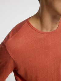 LINNEN T-SHIRT, Etruscan Red, highres