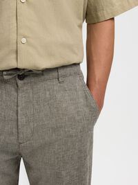 SLIM TAPERED LINEN BLEND TROUSERS, Delicioso, highres