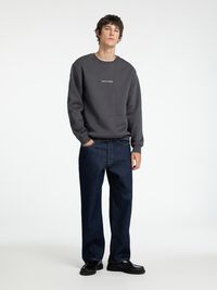 BESTICKTE SWEATSHIRT, Asphalt, highres