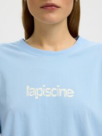 COTTON CREWNECK T-SHIRT, Cashmere Blue, highres