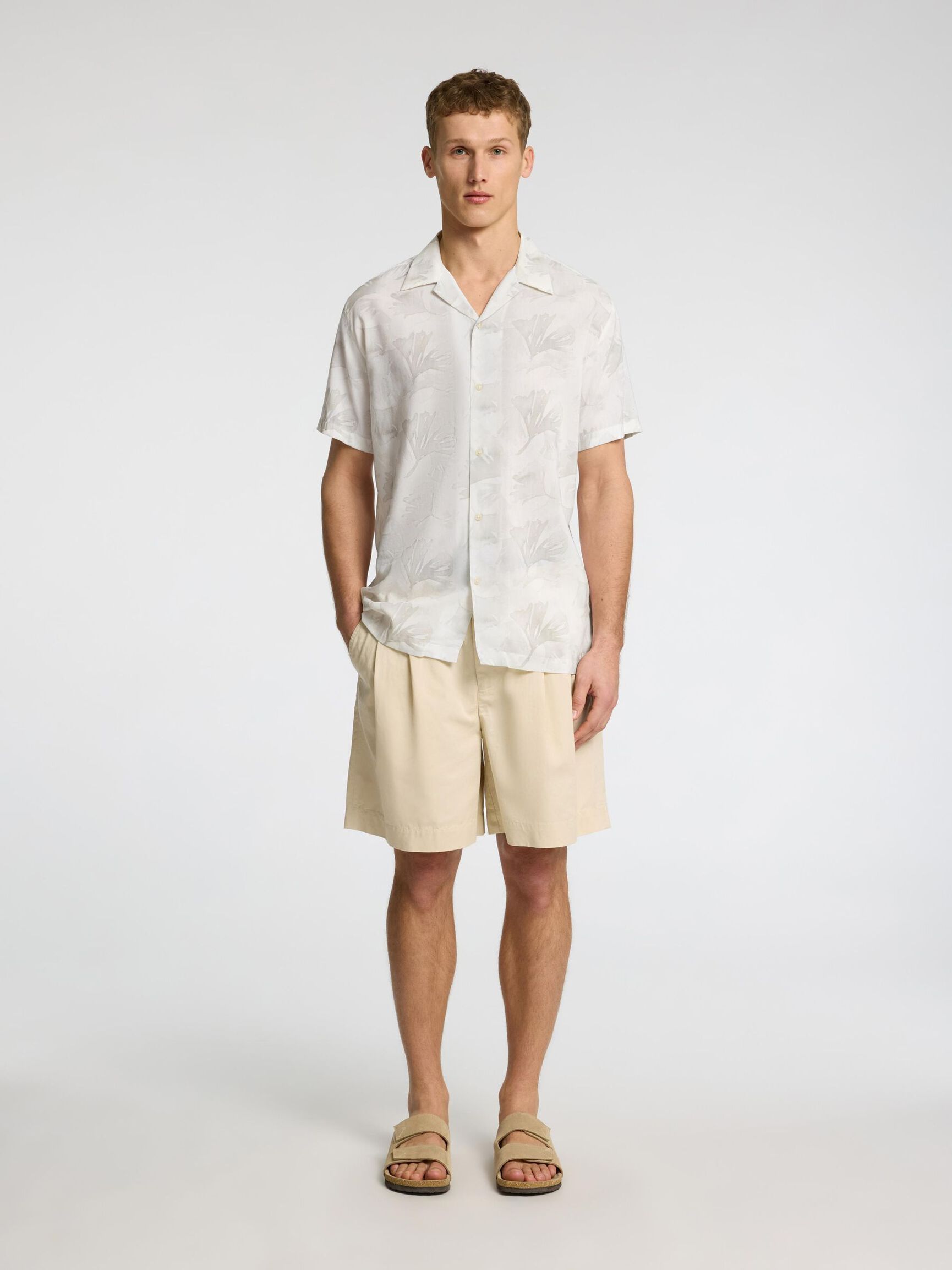 CUBAN COLLAR HEMD, White, highres