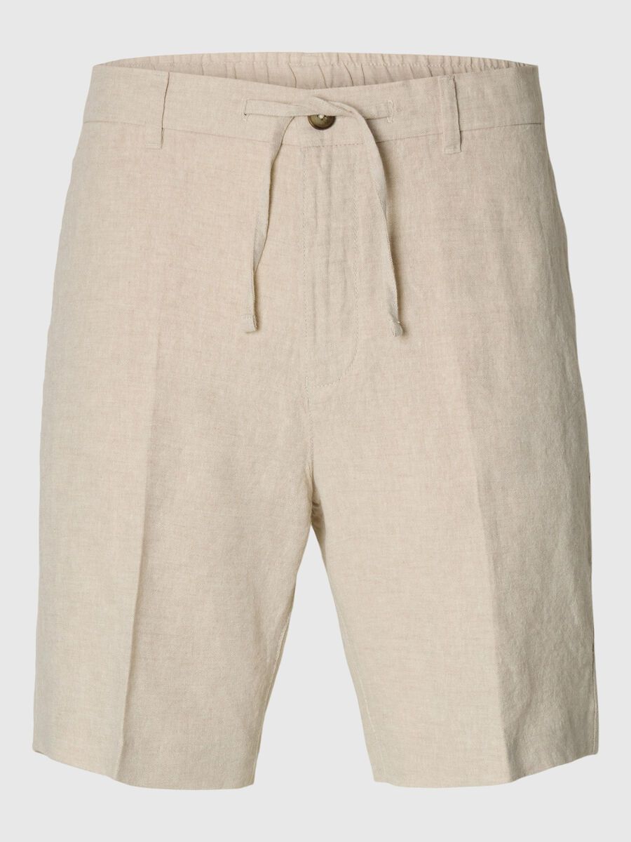 Selected REGULAR FIT SHORT VAN LINNENBLEND, Pure Cashmere, highres - 16097604_PureCashmere_1183222_001.jpg