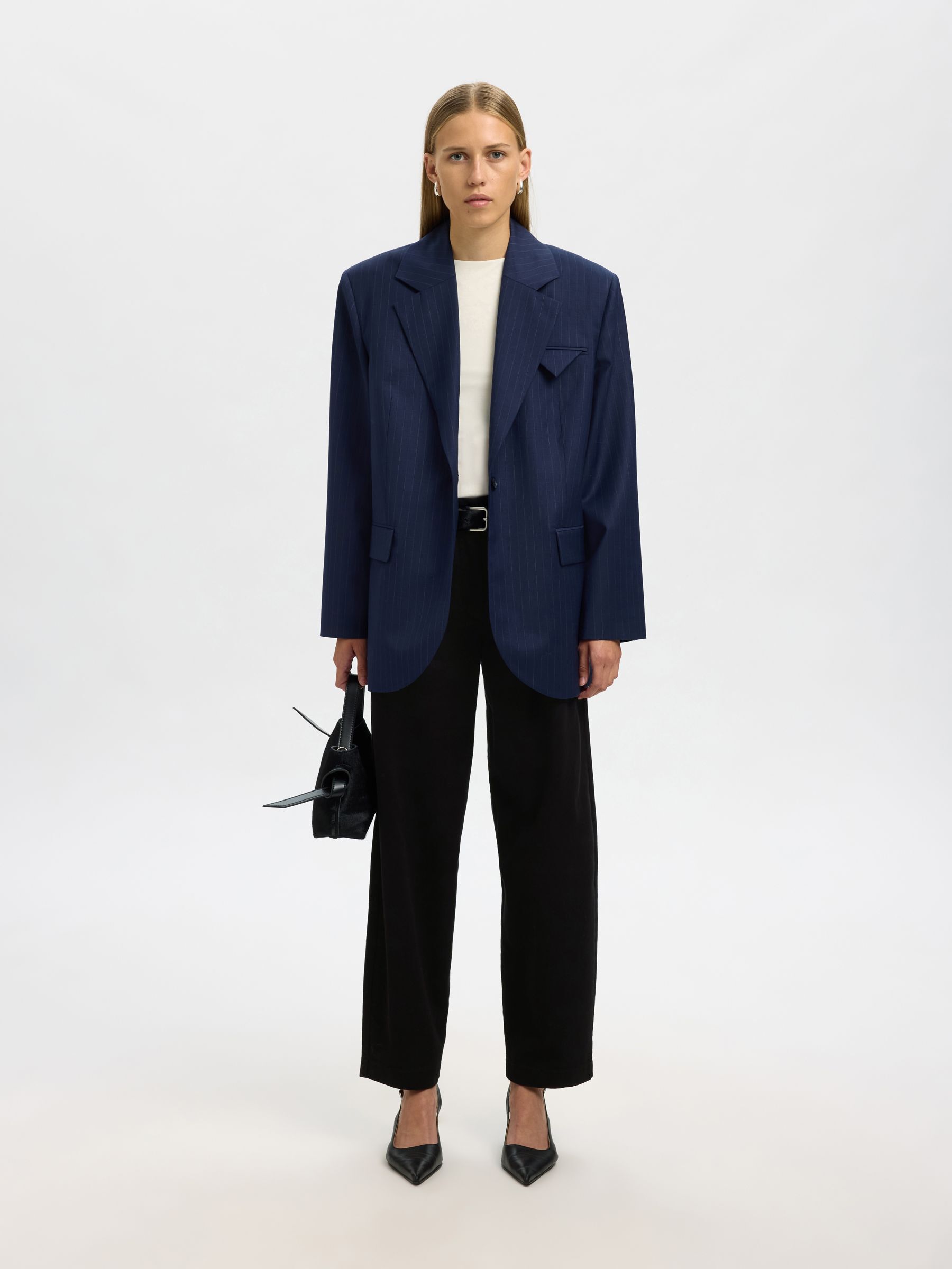 MID WAIST BARREL FIT HOSEN, Black, highres