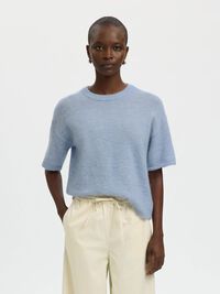 WOLLMIX STRICKPULLOVER, Cashmere Blue, highres