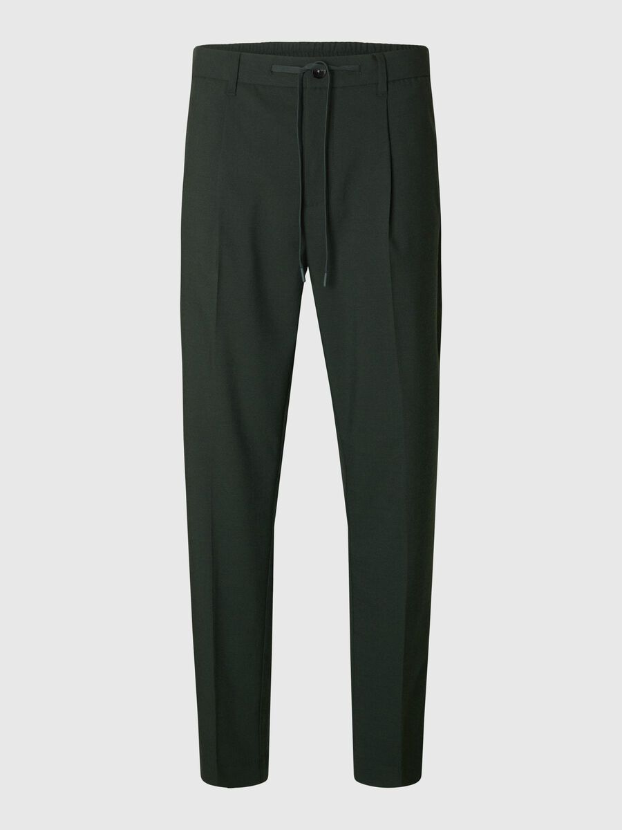Selected VISCOSE BLEND PLEATED TROUSERS, Deep Forest, highres - 16094358_DeepForest_001.jpg