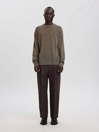 COTTON CREWNECK JUMPER, Dark Grey, highres