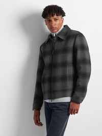 ZIJDE-WOLMIX JAS, Dark Grey Melange, highres