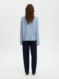 WOOL BLEND KNITTED CARDIGAN, Cashmere Blue, highres