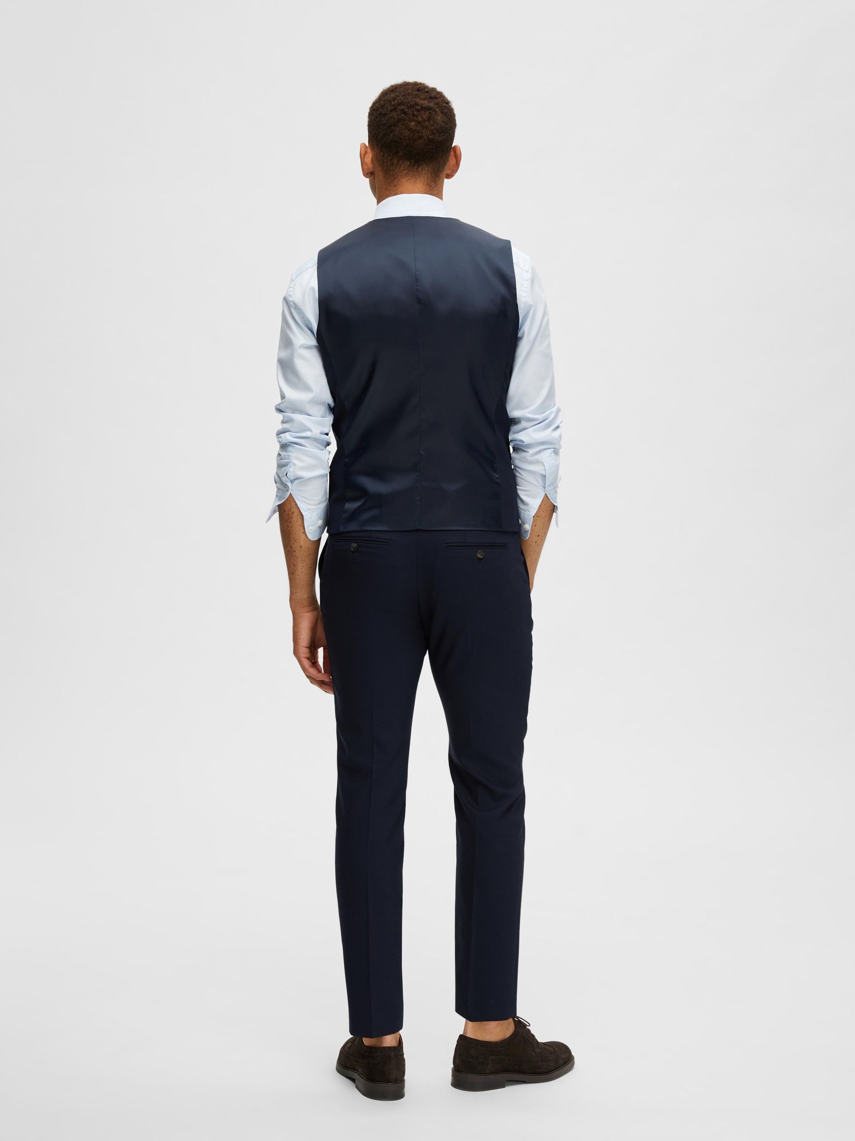 CLASSIC WOOL BLEND WAISTCOAT, Navy Blazer, highres