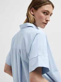COTTON SHIRT DRESS, Cashmere Blue, highres