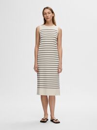 ÄRMELLOSES STRICK MAXIKLEID, Birch, highres