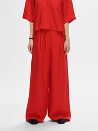 LEINENMIX HOSE MIT WEITEM BEIN, Flame Scarlet, highres