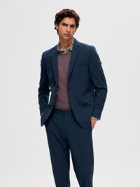 COUPE SLIM EN VISCOSE MÉLANGÉE BLAZER, Blue Depths, highres