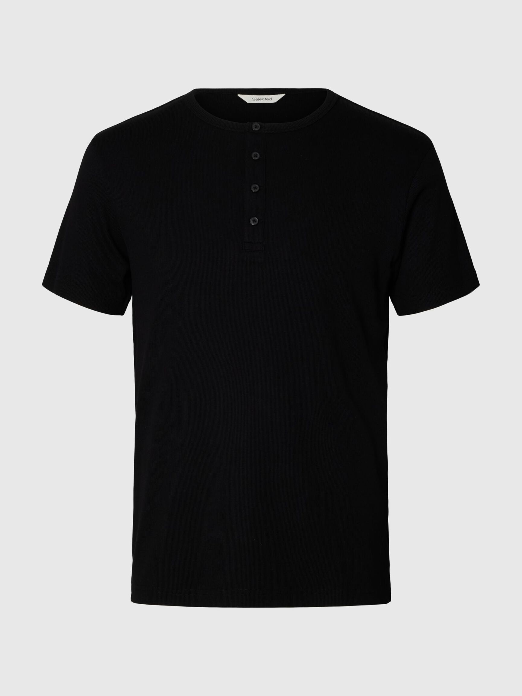 GEKNÖPFTES RIPP T-SHIRT, Black, highres