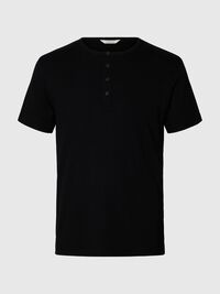 GEKNÖPFTES RIPP T-SHIRT, Black, highres