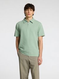 SEERSUCKER POLO SHIRT, Iceberg Green, highres