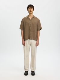 196 STRAIGHT FIT HOSE AUS LEINENGEMISCH, Pure Cashmere, highres