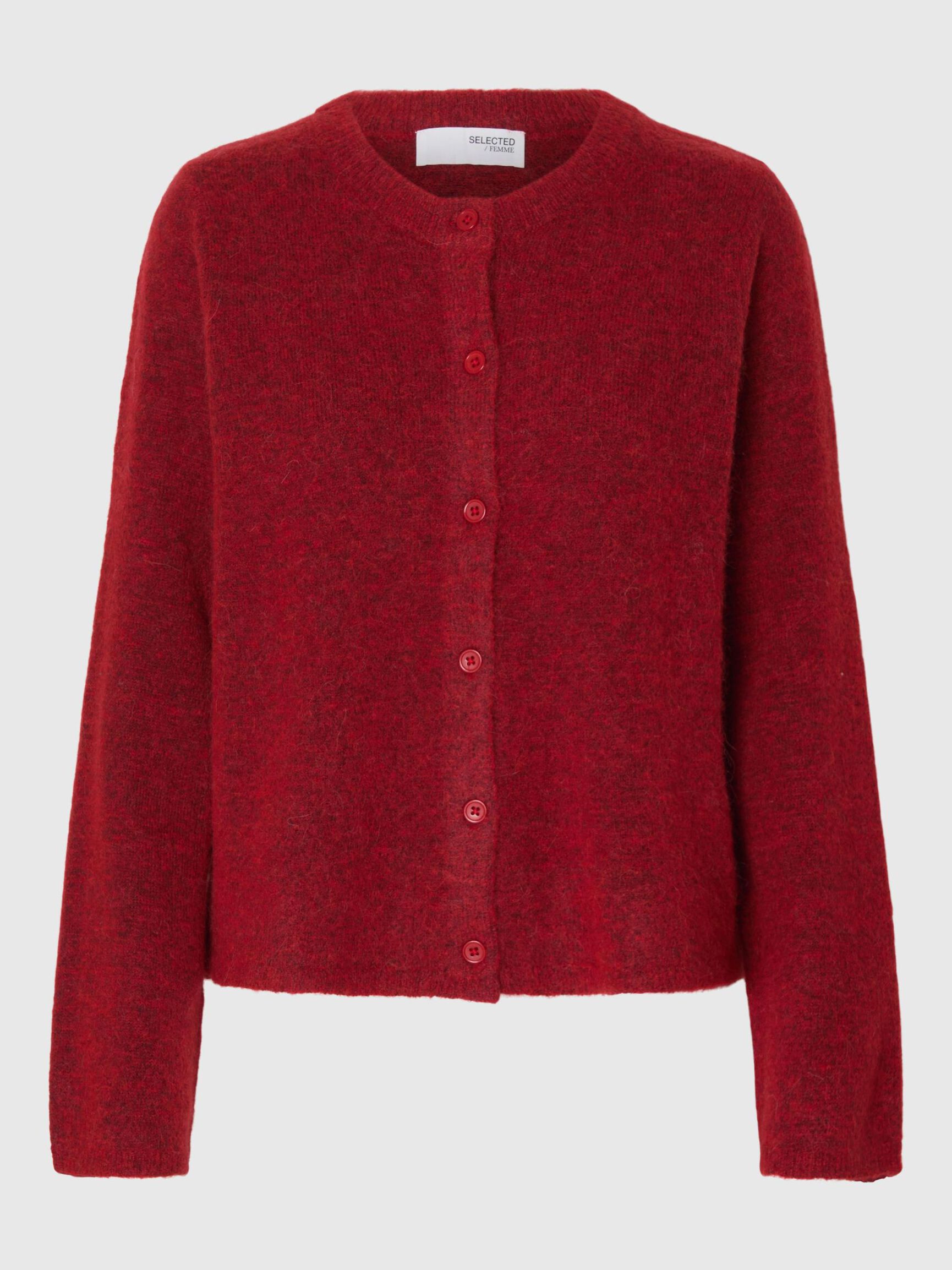 ULDBLANDING STRIKKET CARDIGAN, Equestrian Red, highres