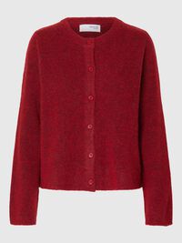 ULDBLANDING STRIKKET CARDIGAN, Equestrian Red, highres