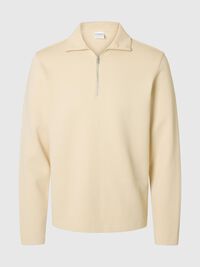 BAUMWOLLMIX SWEATSHIRT MIT REISSVERSCHLUSS, Angora, highres