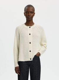WOOL BLEND CARDIGAN, Snow White, highres