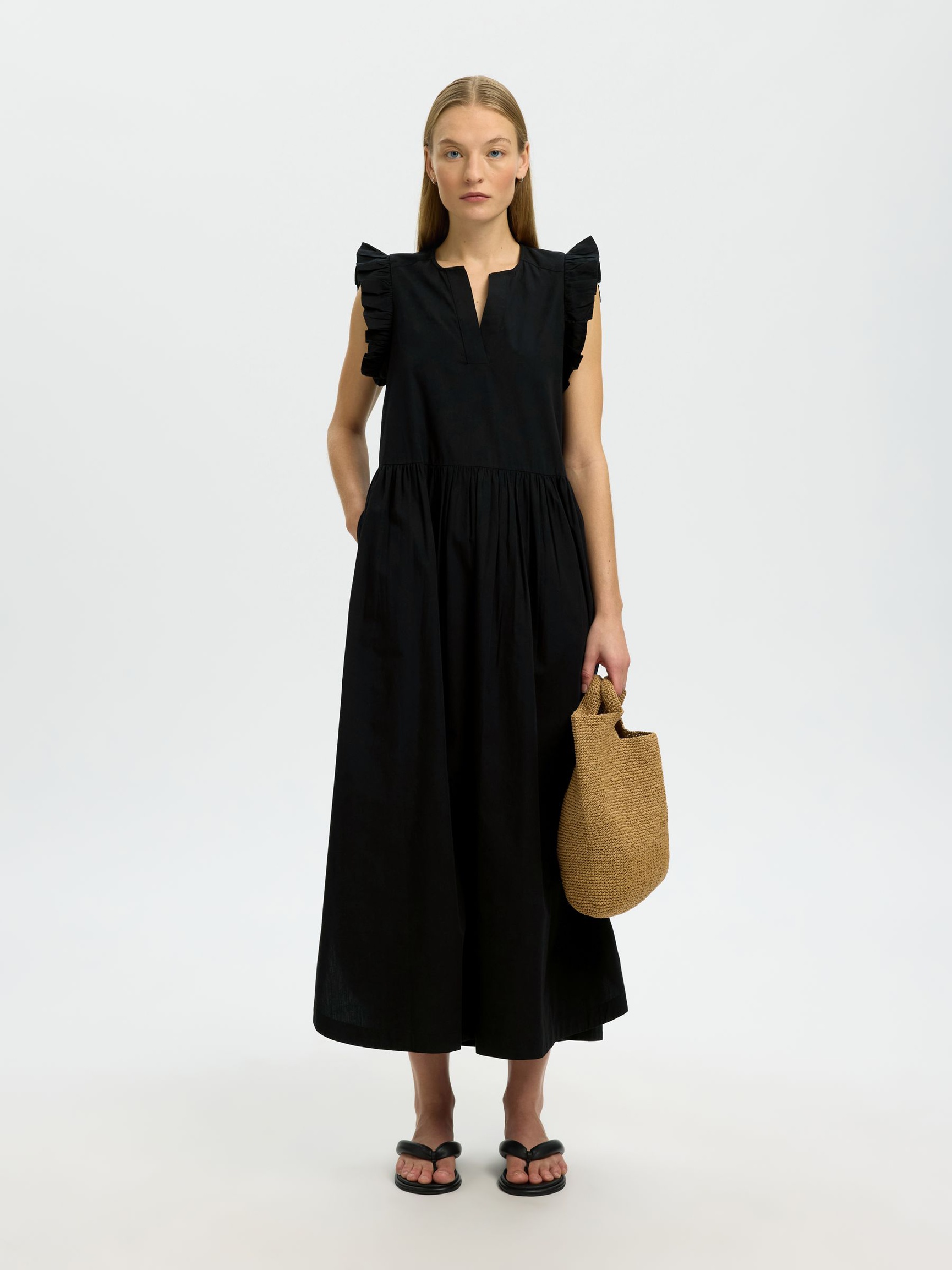 STRIKCEINTUUR MAXI JURK, Black, highres