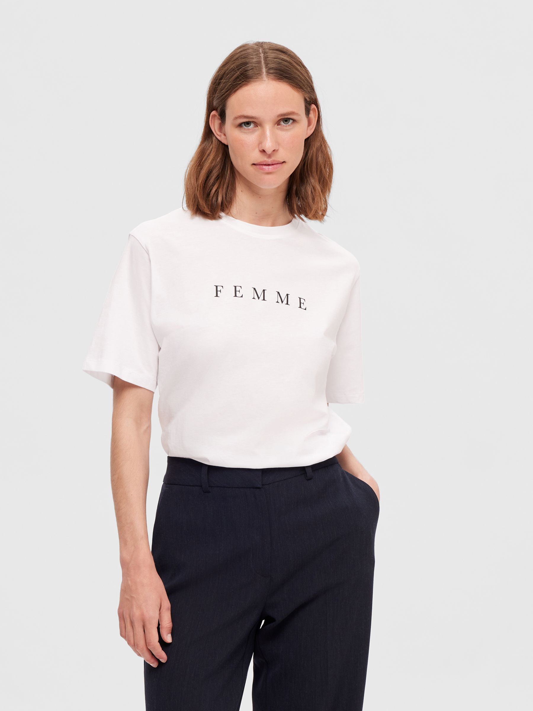 MED PRINT T-SKJORTE, Bright White, highres